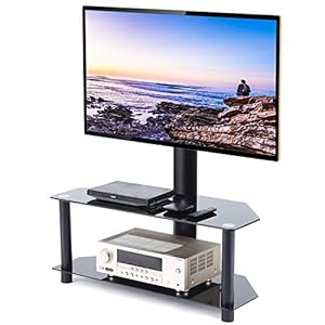 RFIVER Soporte TV Giratorio de Suelo de 32 a 55 Pulgadas con 2 Estante