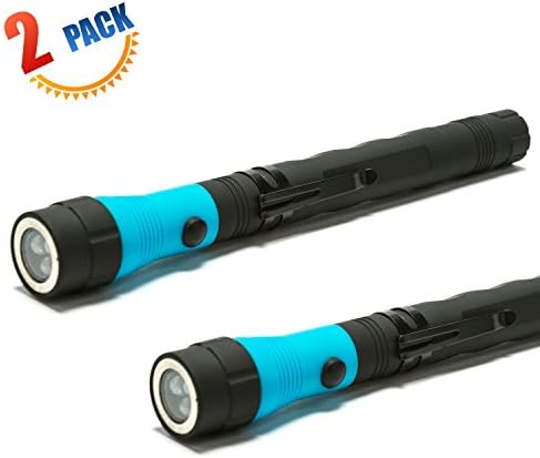 Flashlight with Extendable Head Magnetic Pick up Tool(2PCS Blue)