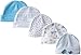 Spasilk Baby-Boys Newborn 5 Pack Cotton Hats, Blue Elephant, 0-6 Months