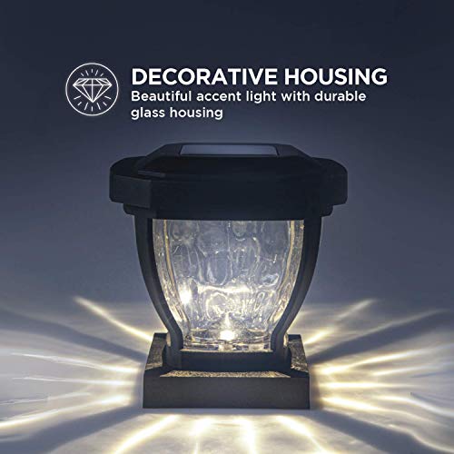 Home Zone Security Solar Post Cap Lights Decorative Glass LED Outdoor