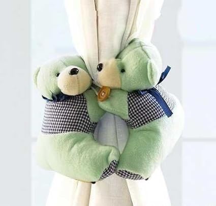 Cute Teddy Bear Curtain Tie Backs 2pc Set Baby Nursery Aqua