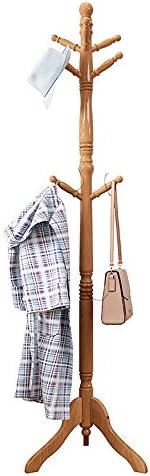 Coat rack QFFL Solid Wood Simple Floorstanding Bedroom Clothes Hanger/Living Room Creative Hangers Wall hanger (Color : A)