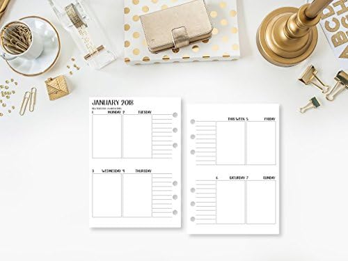 2018 Complete Vertical Calendar Bundle by CityGirl Planners | Personal Wide size- 4.75" x 6.75" | Month on 2 page with Week on 2 page | (binder not included, refills only)