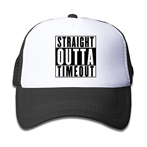 Boys&Girls Straight Outta Timeout Two-toned Baseball Cap Hats Black