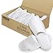 Spa Slippers (12 Pairs) with Drawstring Bags - White Fluffy Closed Toe Disposable Slippers - Two Size(S, L) Fits Most Men, Women - Perfect for Bathroom, Guests, Travel, Home, Wedding, Hotel Use