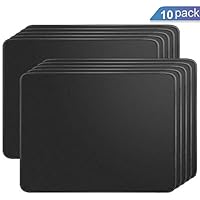 Ktrio 10 Pack Mouse Pad with Stitched Edges Mousepads Bulk with Lycra Cloth, Non-Slip Rubber Base, Waterproof Coating Mouse Pads for Computers, Laptop, Office & Home, 11x8.5in, 3mm, Black