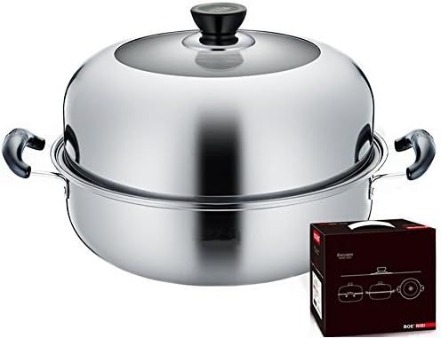 Yamde Stainless Steel Stack and Steam Pot Set - and Lid,Steamer Saucepot boiler
