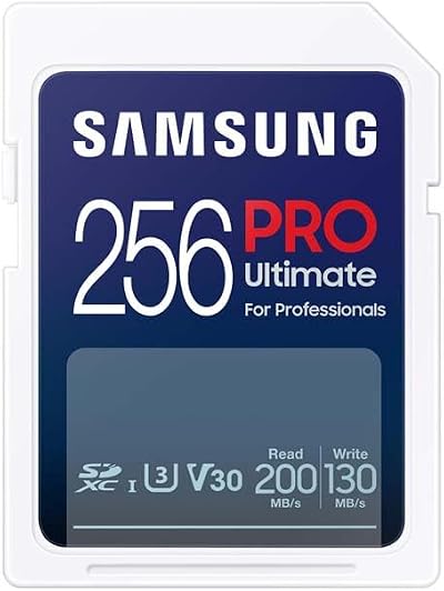 Samsung PRO Ultimate 256GB SD Memory Card U3 200/130MB/s 4K UHD MB-SY256S/WW