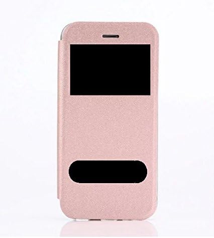 Yzhen @ Iphone 7 Plus Leather Case, Slim PU Leather Smart [Dual Window] View Folio Flip Cover Ultra Thin Kickstand Case For Iphone 7 Plus / 7s plus / 8 plus   (5.5 inch), (Rose Gold)