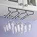 J Miles CO Useful Home | Under Cabinet Hanging Stemware Rack Hold Up to 9 Wine Glasses