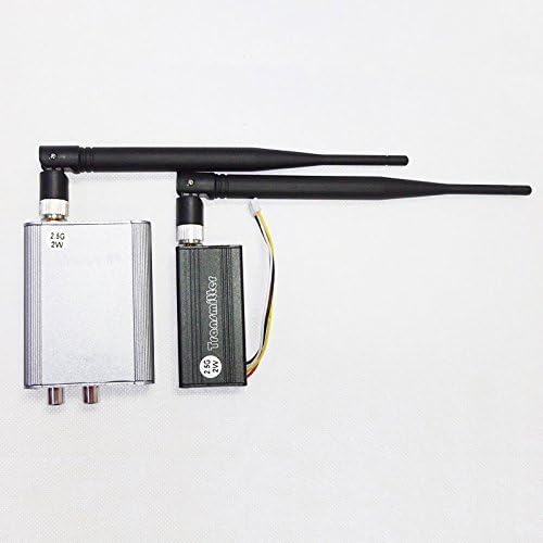 Camecho 2W/2000mw 2.5G 4-CH 4 Channel Wireless Video Audio AV Transmitter Receiver Sender PAL/NTSC for FPV CCTV Camera kit Up to 800M