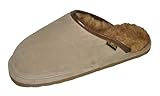 Eurow Men's Hardsole Sheepskin Scuff Slipper - Sand/Stoney