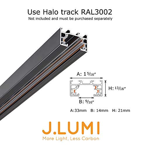 J.LUMI TRK6003 Track Light Head Plymouth, Vintage décor Light, 120V AC, E26 lamp Holder, uses PAR20 or A19 LED Bulbs, Compatible Track Rail RAL3002 (Bulb and Track Rail NOT Included) - Thumbnail 3