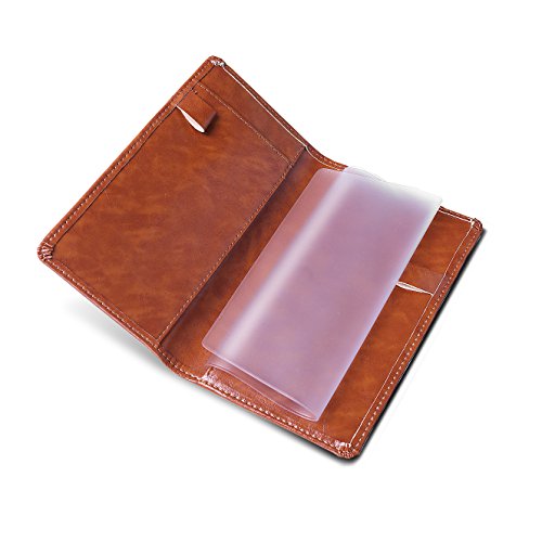 Leather Checkbook Cover Holder with Free Divider-Right and Left Handed Design Checkbook Cover Case for Men&Women
