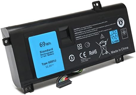 G05YJ Laptop Battery for Dell Alienware 14 A14 M14X R3 R4 14D-1528 ALW14D Series, Compatible P/N 0G05YJ Y3PN0 8X70T-[11.1V 69Wh]--Ankon