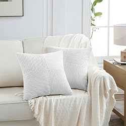 Fancy Homi 2 Packs White Euro Decorative Throw