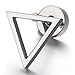 Unisex Stainless Steel Open Triangle Stud Earrings for Man and Women, Screw Back 2pcs
