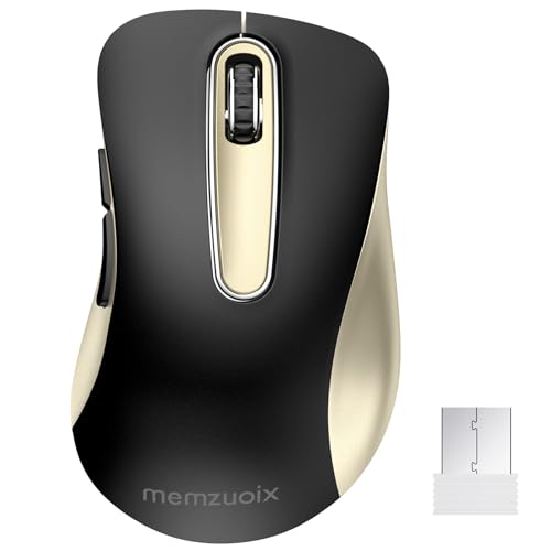 memzuoix 2.4G Wireless Mouse Black Gold