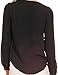 Face N Face Women's Chiffon Sexy Long Sleeve V Neck Zipper Shirt Blouse XX-Large Black
