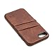 Dockem Wallet Card Case for iPhone SE 3 (2022), iPhone SE 2020, iPhone 8/7: Smooth Premium Synthetic Leather with 2 Card Holder Slots [Exec Brown]