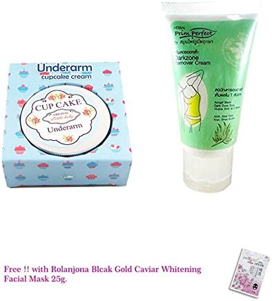 SET DARK SPOT REMOVER FOR BODY UNDERARM CUPCAKE ALOE VERA PRIM PERFECT AHA WHITENING DARK ZONE ARMPIT SKIN 1.76 OZ. ( 50 G ) [GET FREE TOMATO FACIAL MASK]