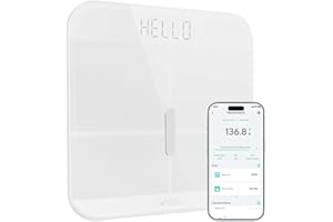 Wyze Smart Scale X - Digital Bathroom Scale for Body Weight, BMI, Body Fat, Muscle Mass, Heart Rate Monitor | ITO Glass & LED Backlight | Batteries Included, 400 lbs (White)