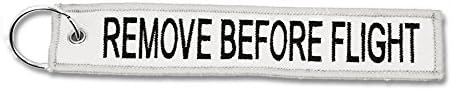 1x Remove Before Flight White Key Chain - Apex Imports