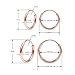 Silverline Jewelry 2 Pairs Rose Gold Flashed Sterling Silver 10mm & 12mm Tiny Small Thin Round Endless Unisex Hoop Earrings for Cartilage, Nose or Lips