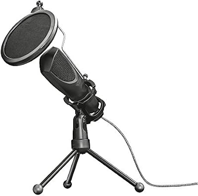 Trust Gaming GXT 232 Mantis Microfono USB per Streaming, Shock-Mount, Filtro Pop e Treppiede, Microfono per PC, Computer, PS4, PS5, Podcast, Vlog - Nero
