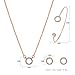 M-Tree Stainless Steel Jewelry Sets - Fashion Cute Circle Necklaces Stud Earring Bracelets For Women