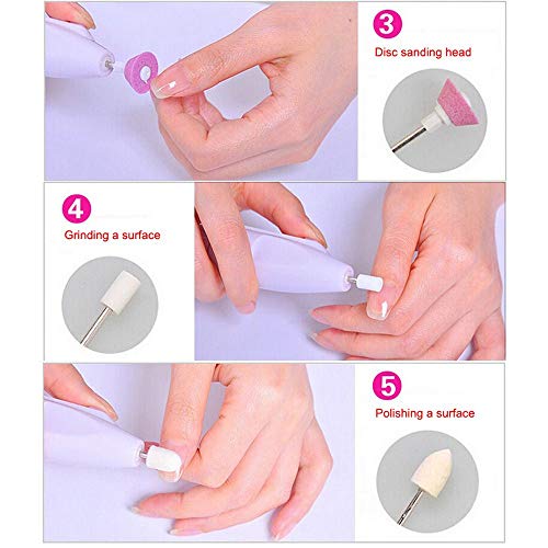 image for Juweishangmao Electric Nail Drill Bits, 5-in-1 Electric Manicure Nail 