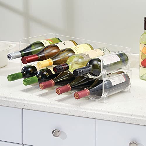 mDesign Plastic FreeStanding Water Bottle and Wine Rack Storage