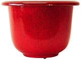 Round Glazetone Planter, Fire Red, 12-Inch