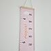 MinoMia Kids Growth Chart, Wood Frame Fabric Canvas Height Measurement Ruler from Baby to Adult for Child's Room Decoration 7.9 x 79in (7.9 x 79in, Pink - Cloud)