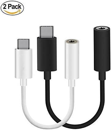 Moto Z usb c to 3.5mm cable, Faracent usb type c to aux jack cable,USB-C to 3.5mm jack 2 piece for Moto Z smart phone(BLACK&amp;WHITE)