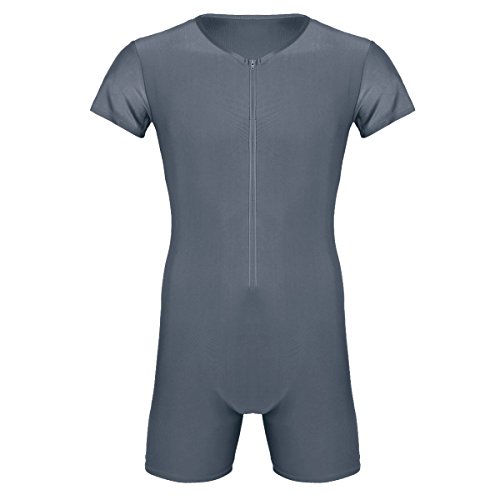 iEFiEL Mens One-Piece Sleeveless Solid Modified Wrestling Singlet Boxer Briefs Tight Bodysuit