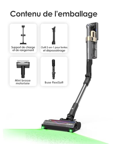 Tineco Pure One A90S Cordless Vacuum Cleaner, 270AW Vacuum, 105 Min Autonomy, 3DSense Master Brush, 150° Green LED Light, 180° Foldable, Suitable for Pet Hair/Carpet/Hard Floors