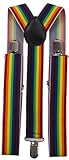 Sunny Ocean Elastic Suspenders with Strong Clips for Mens Wide Braces