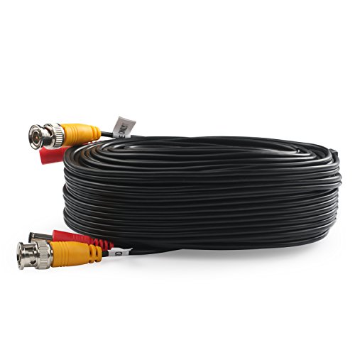 Postta BNC Video Power Cable (2 Pack 60 Feet) Pre-Made All-in-One Video Security Camera Cable Wire with Four Connectors for CCTV DVR Surveillance System