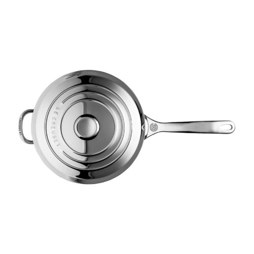 Le Creuset 3.5 qt. Stainless Steel Saucier Pan with Lid and Helper