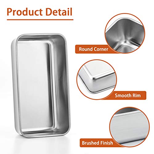 P&P CHEF Loaf Pan Set of 2, 9inch Bread Pans, Stainless Steel Loaf Toast Baking Pans For Bread