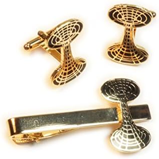Wormhole Einstein Rosen Bridge Physics Black Hole Tie Bar Clip Cufflinks Cuff Links Set