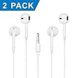Earbuds, E&jing Headphones with Microphone Stereo Earphones with Mic and Remote Control 2Pack for iPhone 6s 6 Plus 5s 5 4s 4 SE 5C iPad iPod 7 8 7s IOS S8 S7 S6 Note 1 2 3 2 In Ear Earbuds