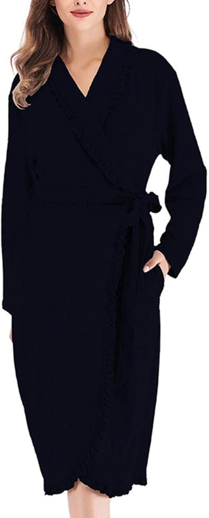 Ladies Sleepwear Elegant Robes Women Winter Bathrobe Casual Autumn Unique Loose Ruffle Long