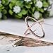 SOMEN TUNGSTEN 925 Sterling Silver Criss Cross Rings Rose Gold CZ Eternity Engagement Wedding Band Size 9