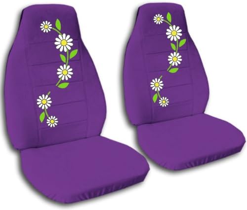 2 purple daisy car seat covers for a 2000 Honda Civic.