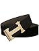 Men's Geniune Leather Belt Slide Metal Buckle Adjustable Waistband 35MM Black 105cm