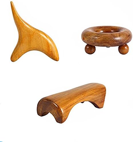 Hand Made Natural Wooden Gua Sha Scraping Massage Tool, 3 Styles Hand Foot Face Body Roller Massager For Reflexology Acupuncture Point Gua Sha Tools
