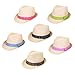 Women's Polka Dot Band Natural Fedora Straw Hat - Different Color Band Avail