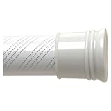 Zenna Home 804WW, Tension Swirl Shower Curtain Rod, 43 to 72-Inch, White